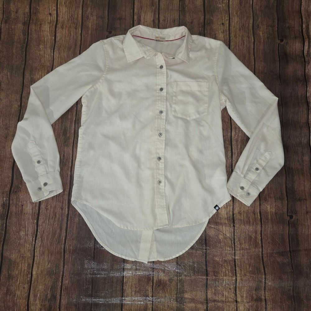 Marmot Seaside Ultra Lightweight  Flannel Cream Long Sleeve Back Button Detail M
